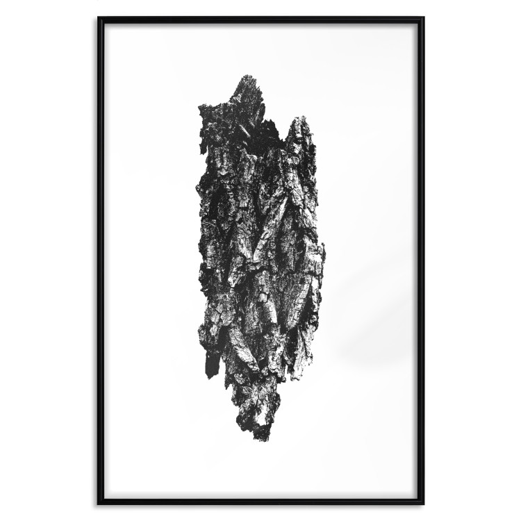 Poster Tree Bark - black and white vertical composition on a solid white background 116613 additionalImage 24
