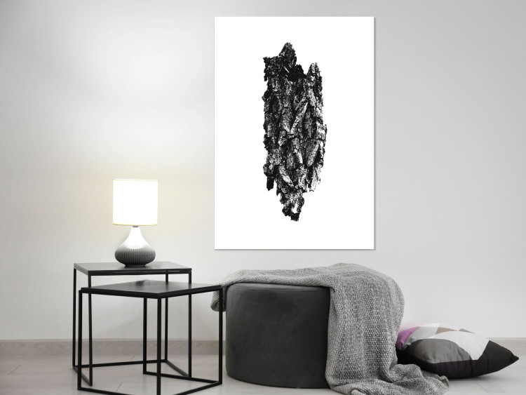 Poster Tree Bark - black and white vertical composition on a solid white background 116613 additionalImage 17