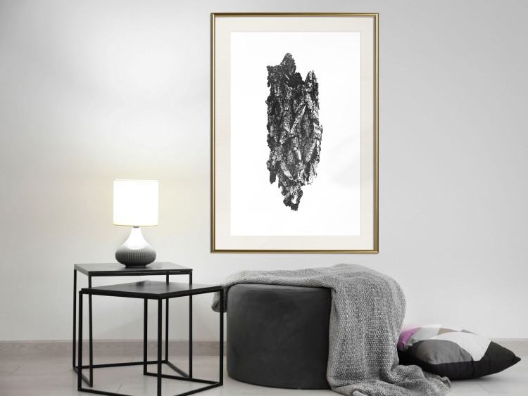 Poster Tree Bark - black and white vertical composition on a solid white background 116613 additionalImage 21