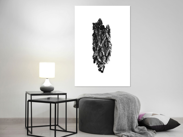 Poster Tree Bark - black and white vertical composition on a solid white background 116613 additionalImage 2