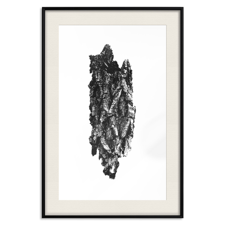 Poster Tree Bark - black and white vertical composition on a solid white background 116613 additionalImage 18