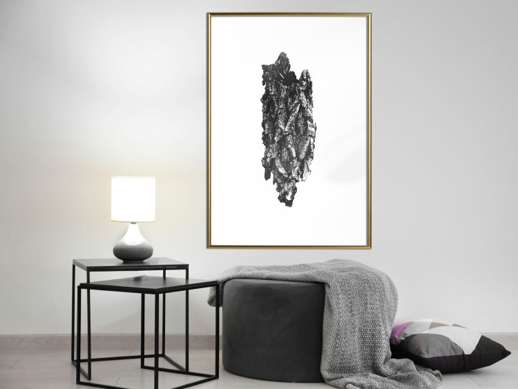 Poster Tree Bark - black and white vertical composition on a solid white background 116613 additionalImage 13
