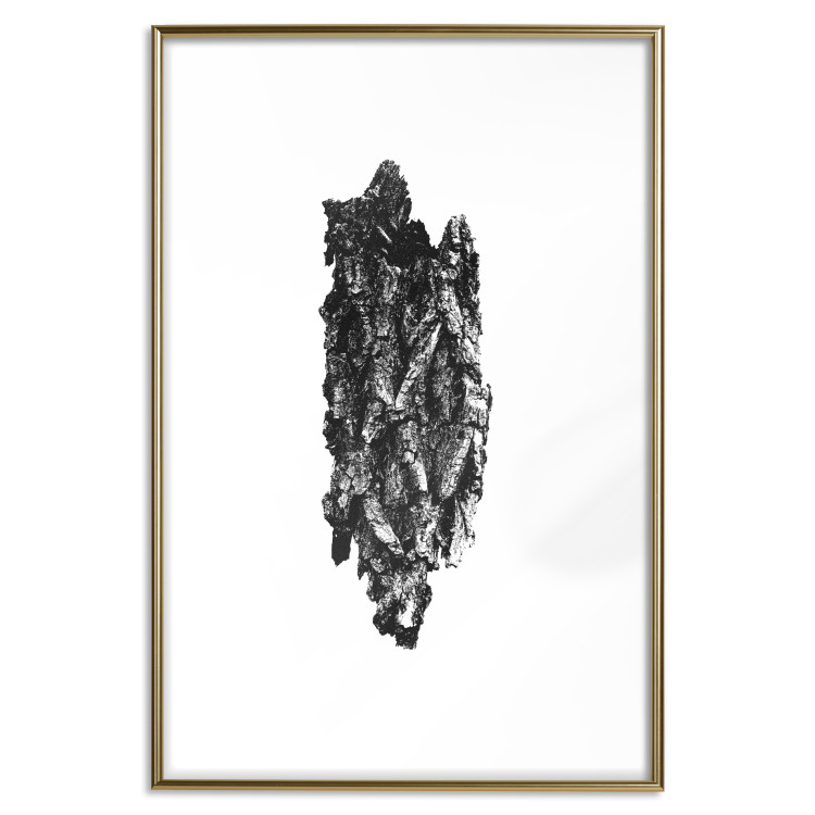 Poster Tree Bark - black and white vertical composition on a solid white background 116613 additionalImage 16