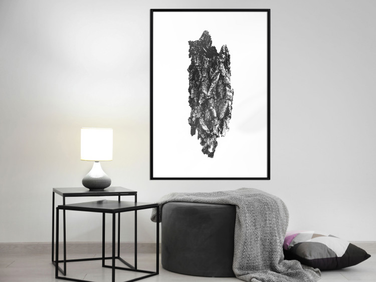Poster Tree Bark - black and white vertical composition on a solid white background 116613 additionalImage 5