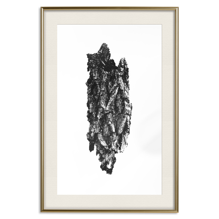Poster Tree Bark - black and white vertical composition on a solid white background 116613 additionalImage 19