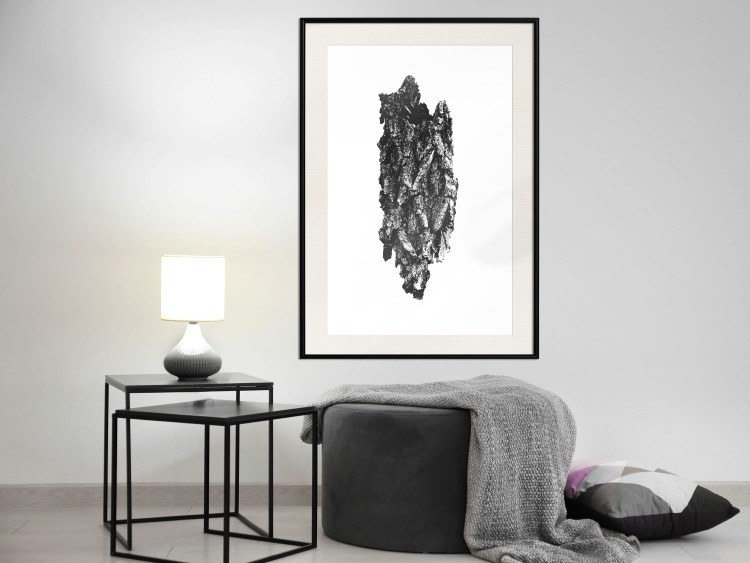 Poster Tree Bark - black and white vertical composition on a solid white background 116613 additionalImage 22