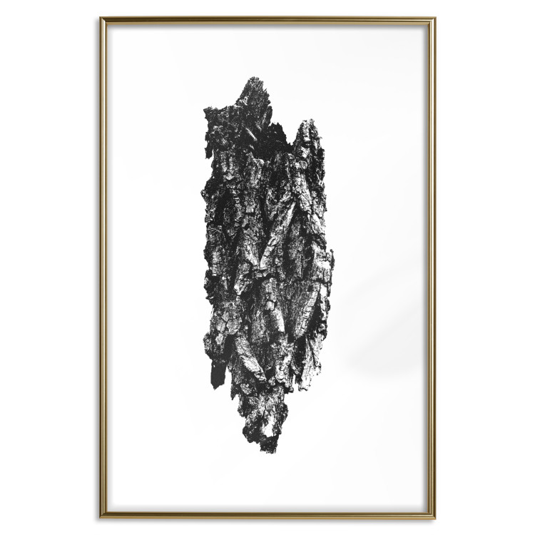 Poster Tree Bark - black and white vertical composition on a solid white background 116613 additionalImage 20