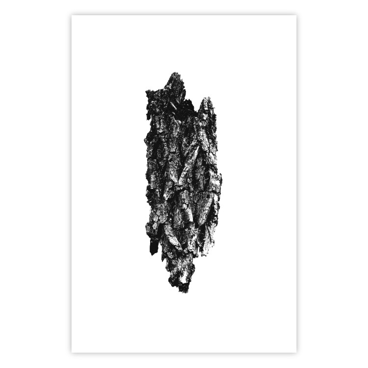 Poster Tree Bark - black and white vertical composition on a solid white background 116613 additionalImage 25