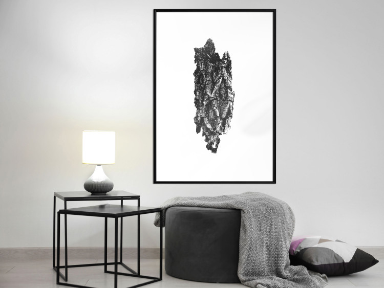 Poster Tree Bark - black and white vertical composition on a solid white background 116613 additionalImage 4