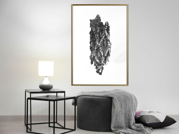 Poster Tree Bark - black and white vertical composition on a solid white background 116613 additionalImage 5