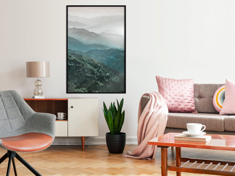Wall Poster Beautiful Tuscany - picturesque landscape of forest and fog amidst mountain range 117013 additionalImage 3