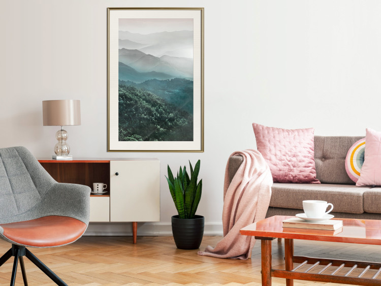 Wall Poster Beautiful Tuscany - picturesque landscape of forest and fog amidst mountain range 117013 additionalImage 21
