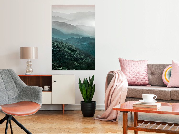 Wall Poster Beautiful Tuscany - picturesque landscape of forest and fog amidst mountain range 117013 additionalImage 23