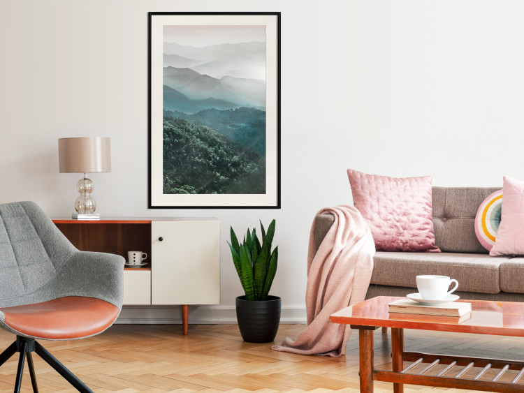 Wall Poster Beautiful Tuscany - picturesque landscape of forest and fog amidst mountain range 117013 additionalImage 22