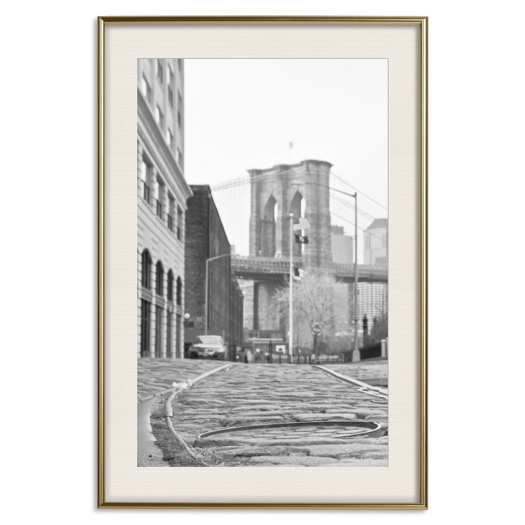 Wall Poster Brooklyn Bridge - black and white composition with New York architecture 118013 additionalImage 19