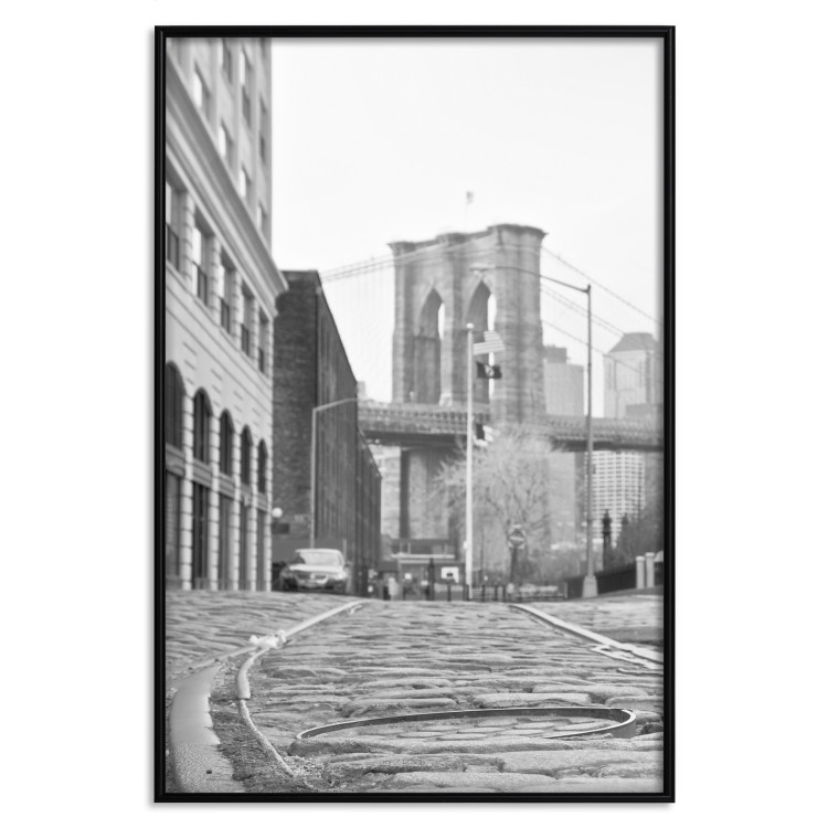 Wall Poster Brooklyn Bridge - black and white composition with New York architecture 118013 additionalImage 18