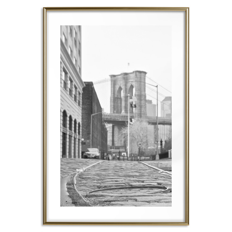 Wall Poster Brooklyn Bridge - black and white composition with New York architecture 118013 additionalImage 14