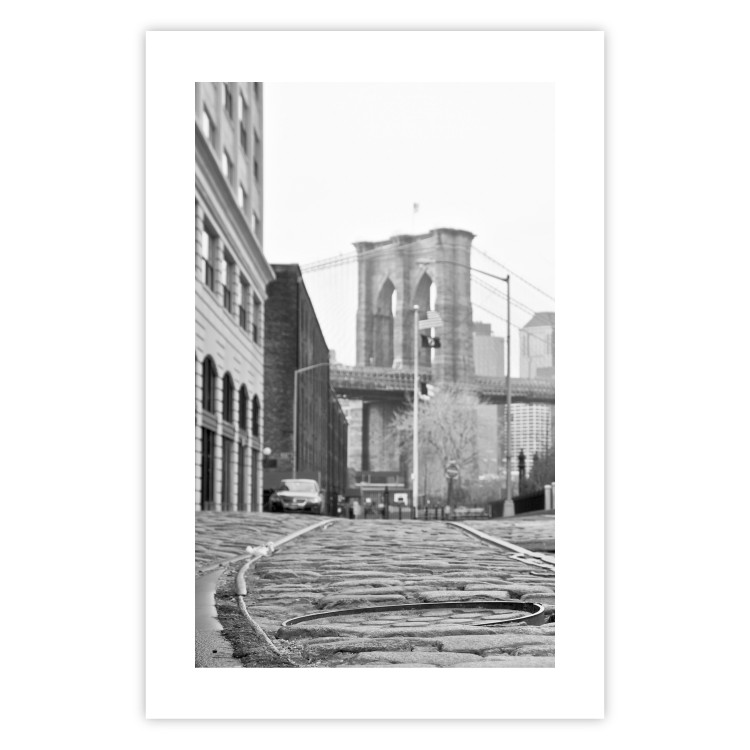 Wall Poster Brooklyn Bridge - black and white composition with New York architecture 118013 additionalImage 25