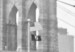 Wall Poster Brooklyn Bridge - black and white composition with New York architecture 118013 additionalThumb 2