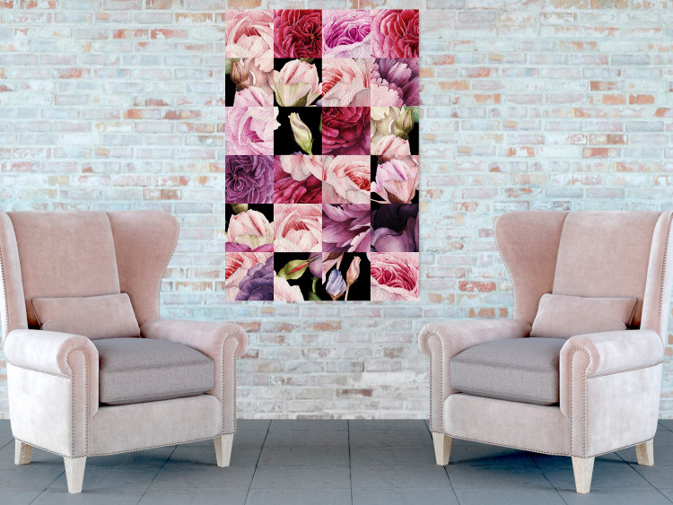 Wall Poster Floral Collage - colorful composition full of pink-toned plants 118313 additionalImage 17