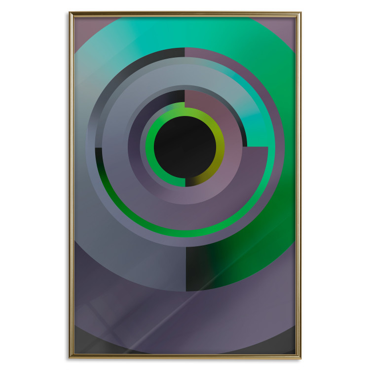 Poster Efficient System - geometric abstraction in circles in green and gray 119213 additionalImage 16