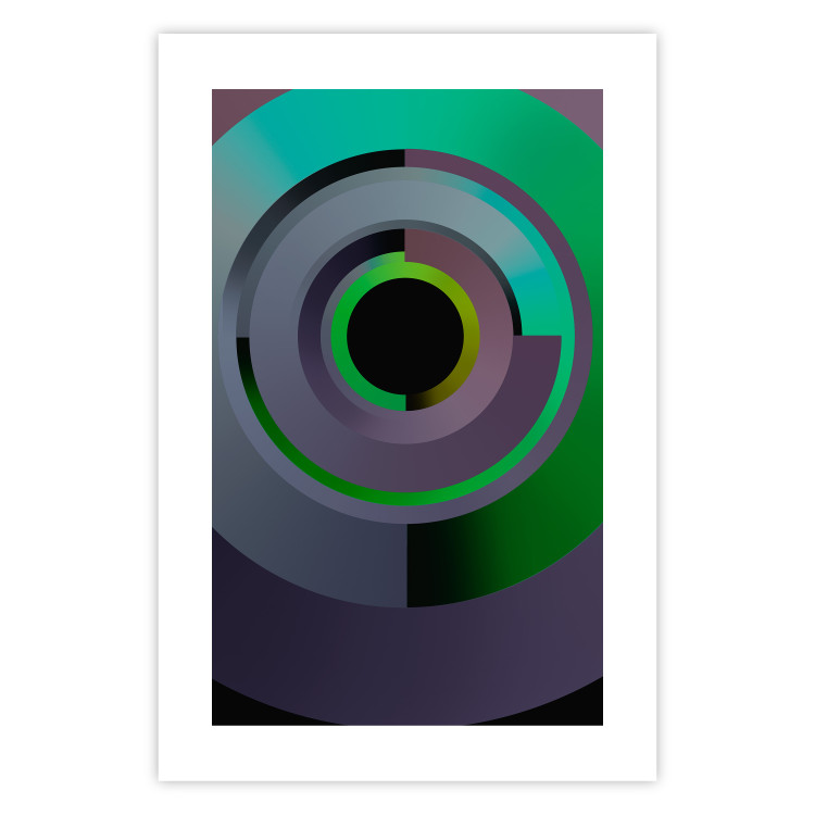 Poster Efficient System - geometric abstraction in circles in green and gray 119213 additionalImage 19