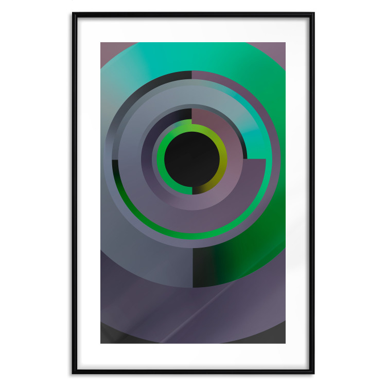 Poster Efficient System - geometric abstraction in circles in green and gray 119213 additionalImage 15