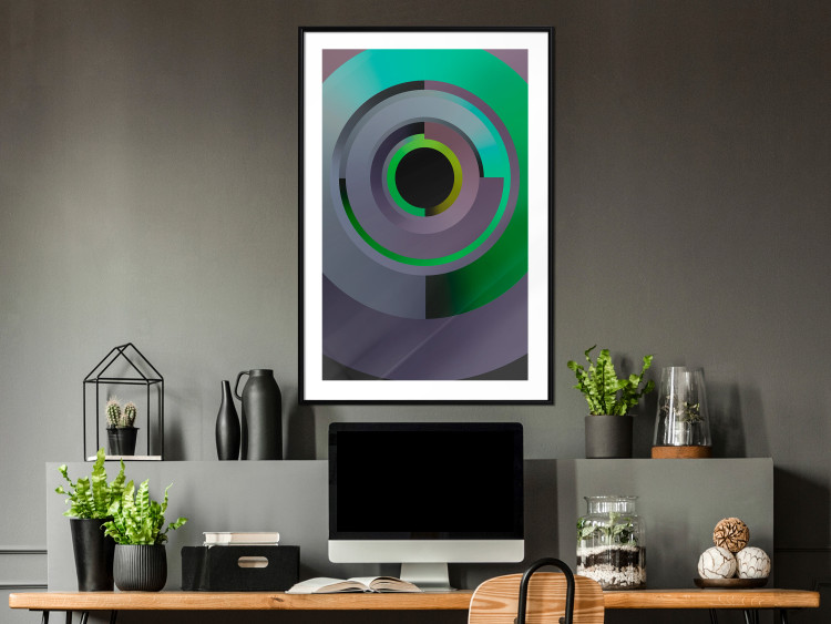 Poster Efficient System - geometric abstraction in circles in green and gray 119213 additionalImage 4