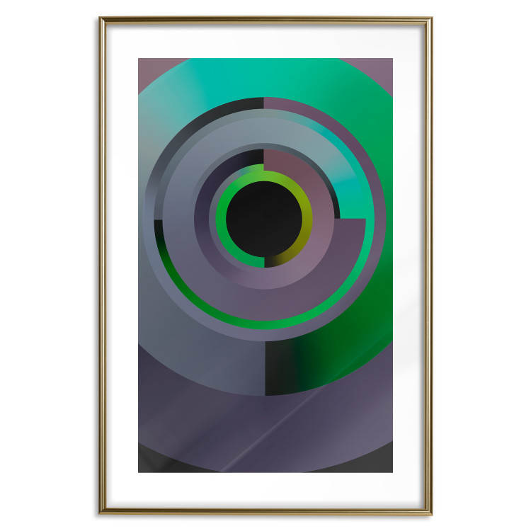 Poster Efficient System - geometric abstraction in circles in green and gray 119213 additionalImage 14