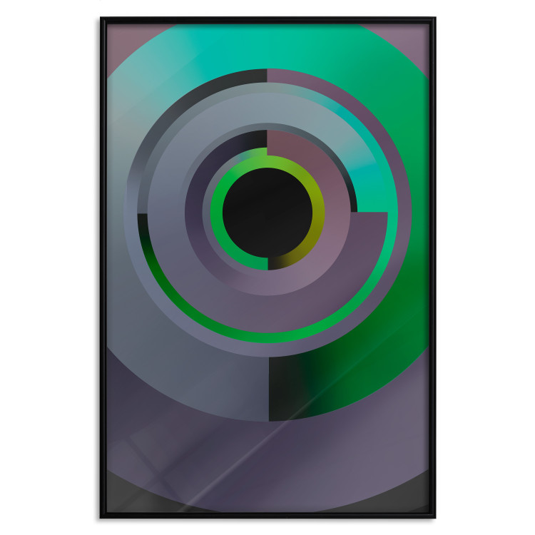 Poster Efficient System - geometric abstraction in circles in green and gray 119213 additionalImage 18