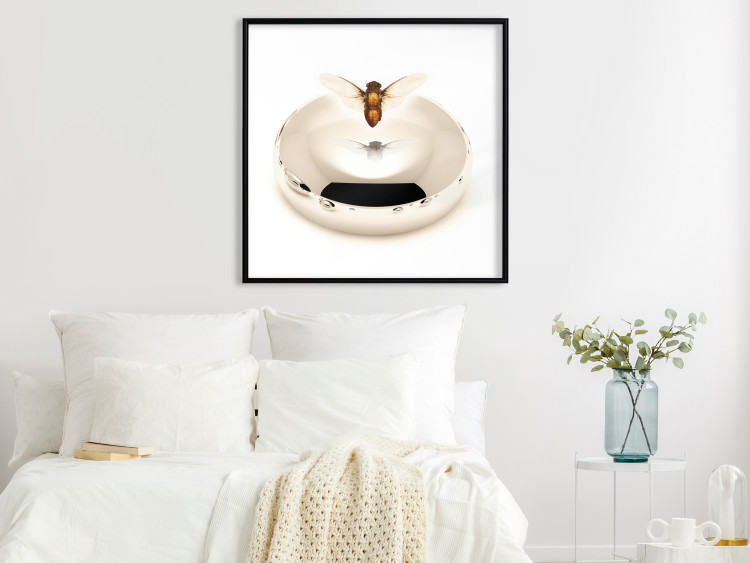 Wall Poster Reach for Dreams - abstract levitating insect above a golden circle 122313 additionalImage 4