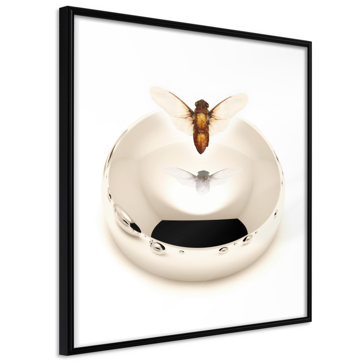 Wall Poster Reach for Dreams - abstract levitating insect above a golden circle 122313 additionalImage 11