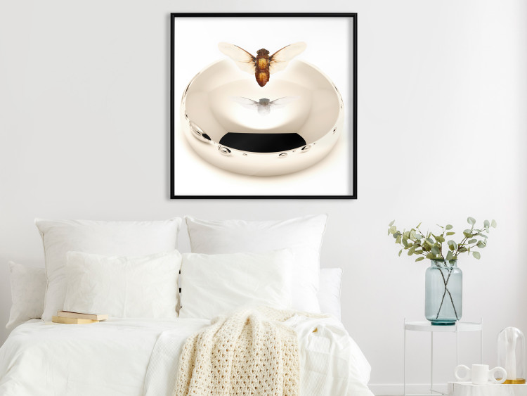 Wall Poster Reach for Dreams - abstract levitating insect above a golden circle 122313 additionalImage 3