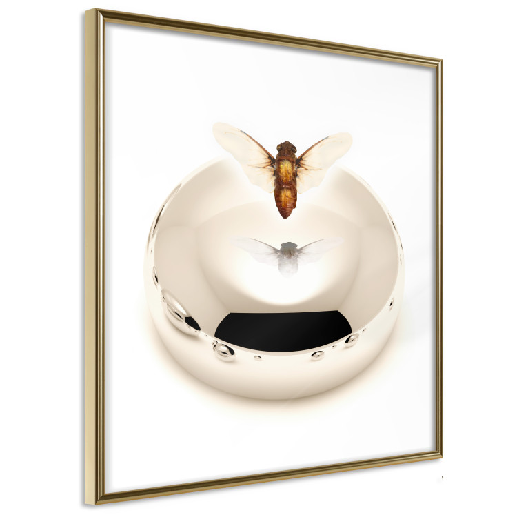 Wall Poster Reach for Dreams - abstract levitating insect above a golden circle 122313 additionalImage 6