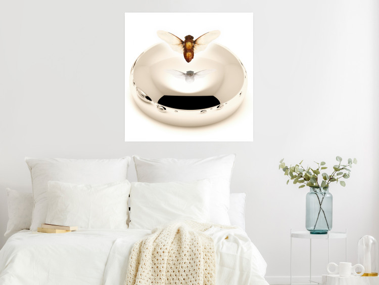 Wall Poster Reach for Dreams - abstract levitating insect above a golden circle 122313 additionalImage 17