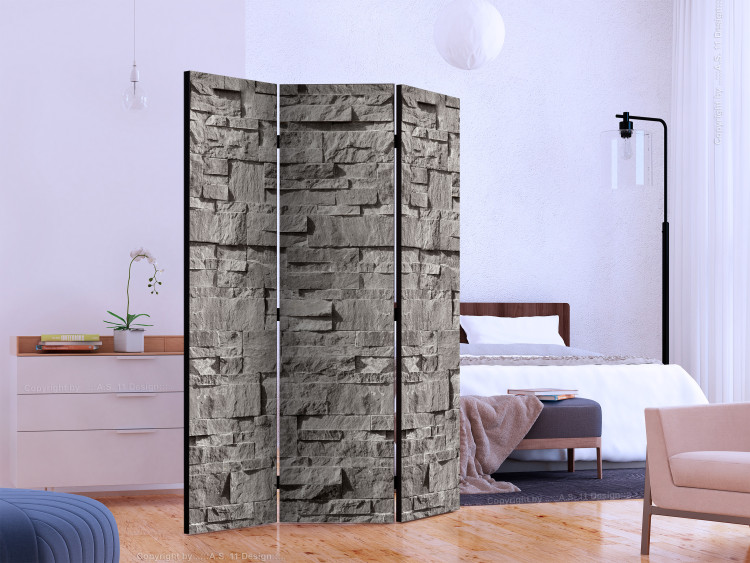 Room Divider Stone Bookmark - texture of gray stone bricks in a retro style 123013 additionalImage 2
