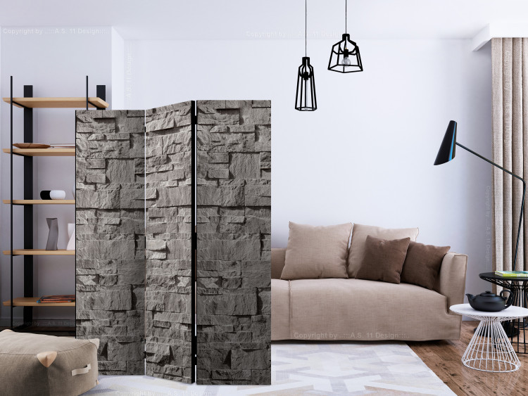 Room Divider Stone Bookmark - texture of gray stone bricks in a retro style 123013 additionalImage 4
