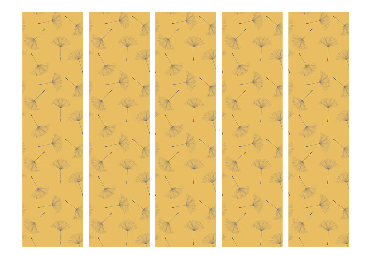 Room Separator Breath of Nature II (5-piece) - orange dandelion pattern 124113 additionalImage 3