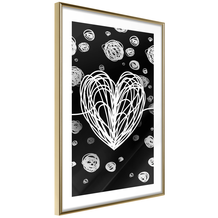 Wall Poster Center of the Galaxy - abstract heart on a black background with white spheres 125413 additionalImage 8