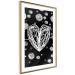 Wall Poster Center of the Galaxy - abstract heart on a black background with white spheres 125413 additionalThumb 6
