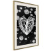 Wall Poster Center of the Galaxy - abstract heart on a black background with white spheres 125413 additionalThumb 2