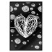 Wall Poster Center of the Galaxy - abstract heart on a black background with white spheres 125413 additionalThumb 24