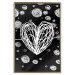 Wall Poster Center of the Galaxy - abstract heart on a black background with white spheres 125413 additionalThumb 16