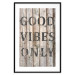 Wall Poster Retro: Good Vibes Only - English text on a background of wooden planks 125713 additionalThumb 17