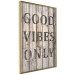 Wall Poster Retro: Good Vibes Only - English text on a background of wooden planks 125713 additionalThumb 4