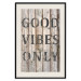 Wall Poster Retro: Good Vibes Only - English text on a background of wooden planks 125713 additionalThumb 18