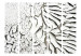 Room Separator Signs of Time II (5-piece) - black and white abstraction in cracks 128913 additionalThumb 3