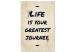 Canvas Life is Your Greatest Journey (1-piece) Vertical - English inscription 130413