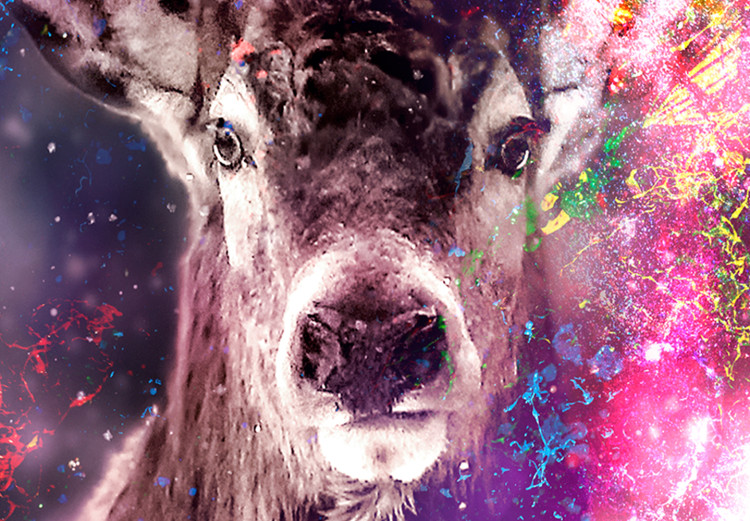 Canvas Print Colorful deer - abstraction with a deer's head on coloured background 131613 additionalImage 5