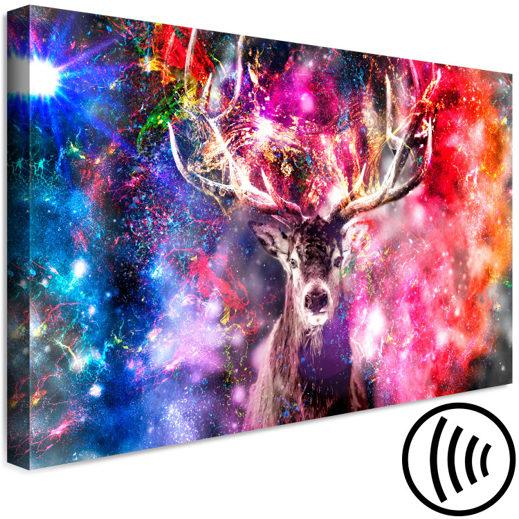 Canvas Print Colorful deer - abstraction with a deer's head on coloured background 131613 additionalImage 6